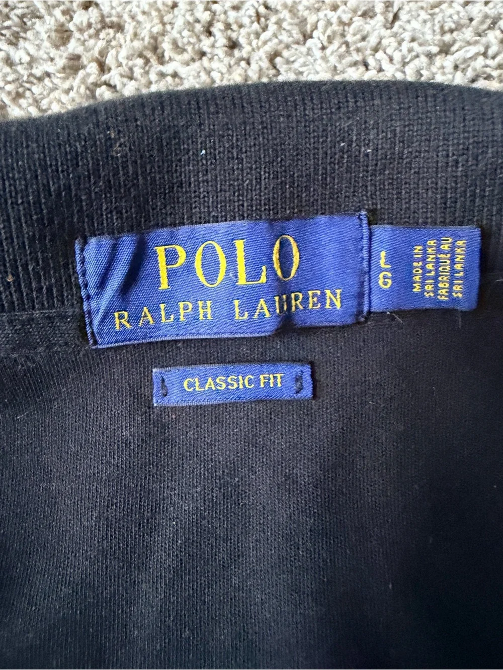 Ralph Lauren Black Polo with Red Pony Logo